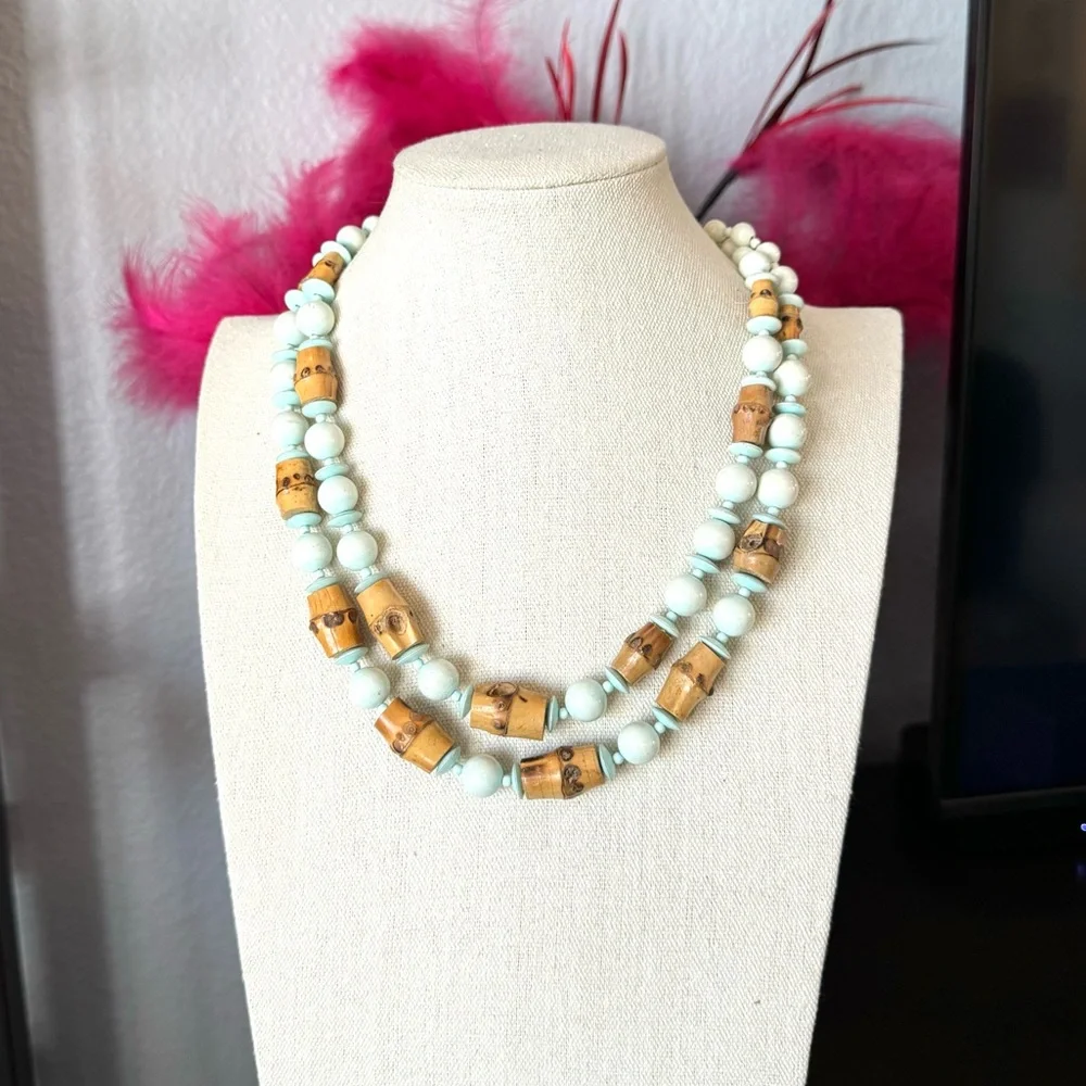 Vintage Beaded Bamboo Necklace